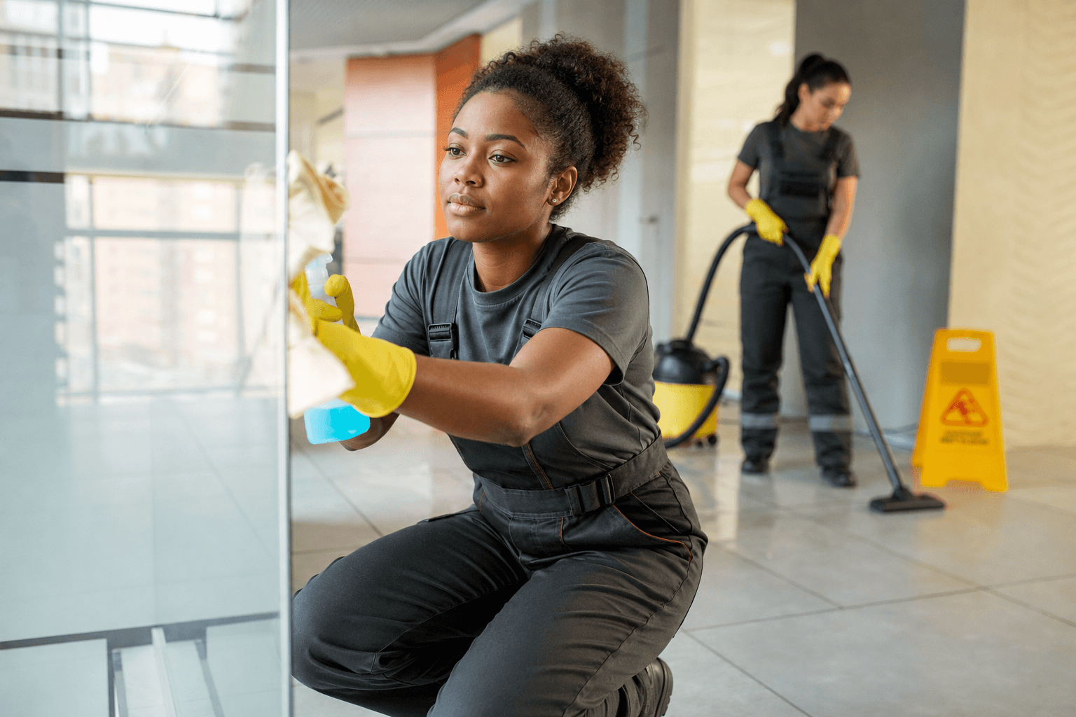 Professional cleaning team